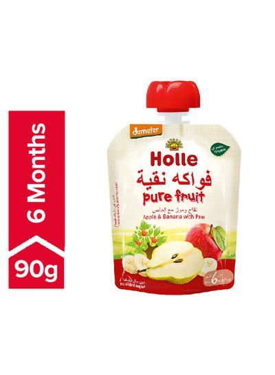 Holle Organic Pouch Apple and Banana with Pear 90g