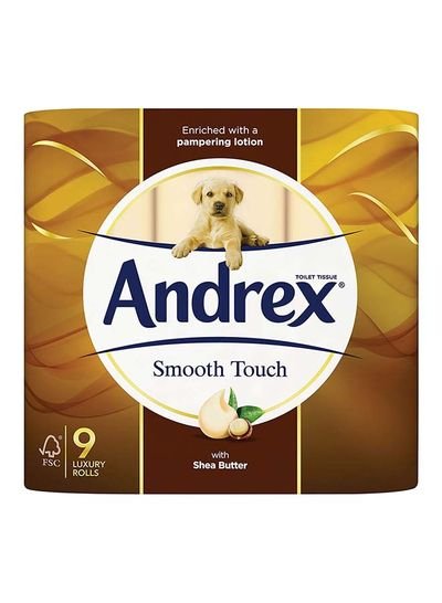 Andrex Touch Of Luxury Shea Butter Toilet Tissues White 9 Rolls