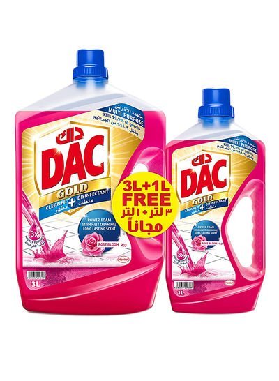 DAC 2-Piece Disinfectant Floor Cleaner – Rose Bloom 3+1L