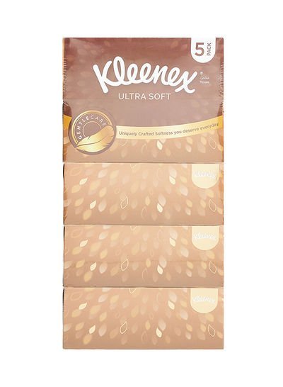 Kleenex Ultra Soft Facial Tissue Pack of 5 White