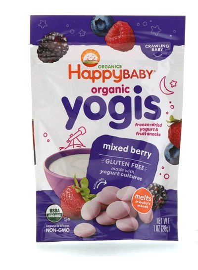 Happy TOT Mixed Berry Organic Yogis Freeze Dried Yogurt Fruit Snack 1ounce