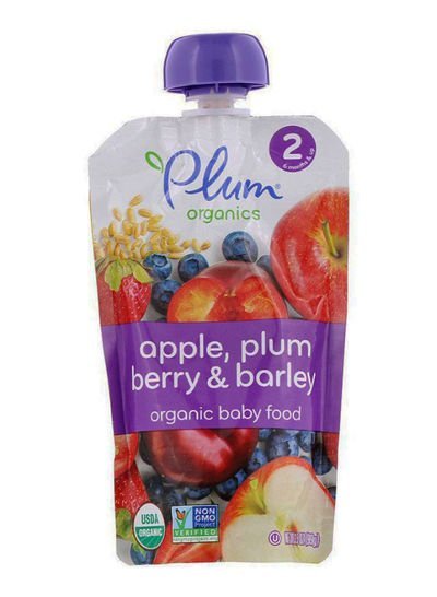 Plum Organics Apple Plum Berry And Barley Stage 2 Organic Baby Food 99g
