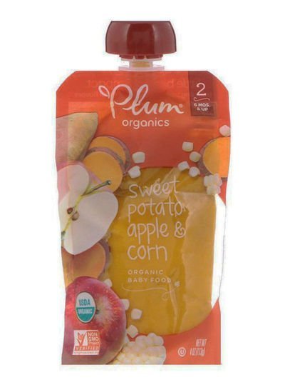 Plum Organics Sweet Potato Apple And Corn Stage 2 Organic Baby Food 113g