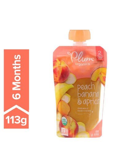 Plum Organics Peach Banana And Apricot Organic Baby Food 113g