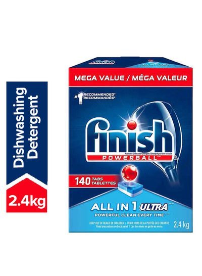 finish All In 1 Ultra Automatic Dishwasher Powerball Tablets 2.4kg