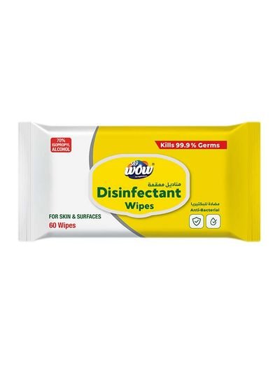 WOW Disinfectant Wipes 60 Sheets White