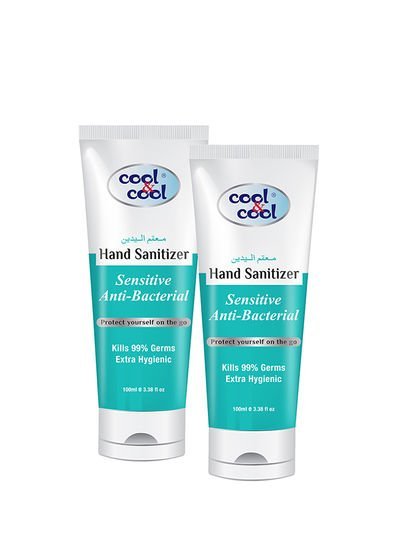 cool & cool Pack Of 2 Sensitive Hand Sanitizer Tube 100ml Green