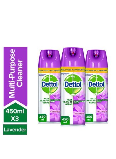 Dettol Lavender Disinfectant Spray Multicolour 3x450ml