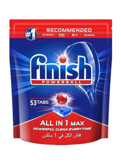 finish Regular Powerball Dishwasher Detergent All In One Max Tablets For Powerful Clean Everytime 53 Tabs