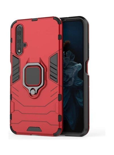 Generic Ring Holder Iron Man Design 2 In 1 Hybrid Heavy Duty Armor Hard Back Case Cover For Huawei Honor 20 Red/Black