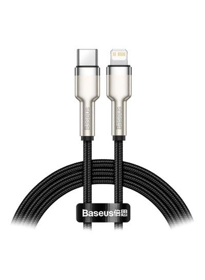 Baseus PD 20W Cafule Series USB Type-C To Lightning Fast Charging Data Transfer Cable For iPhone 13 Pro/13 Pro Max/13/13 Mini, iPad 9, 12 mini/12/12 (1M) Black/Silver