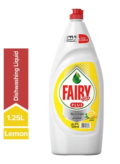 FAIRY Plus Lemon Dishwashing Liquid Soap With Alternative Power To Bleach 1.25L