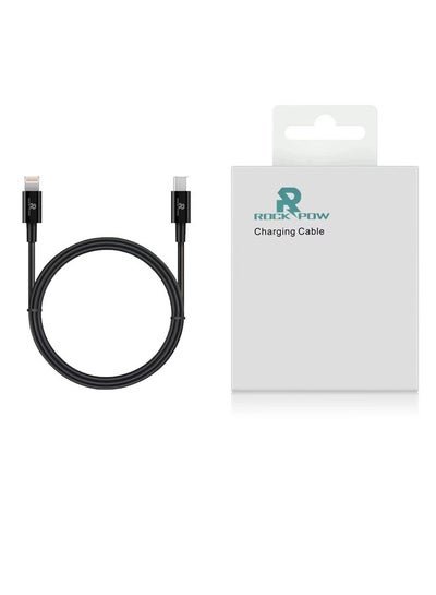 Rock Pow 20W Fast Charger  USB-C to Lightning Cable (Apple MFi Certified)1m Black