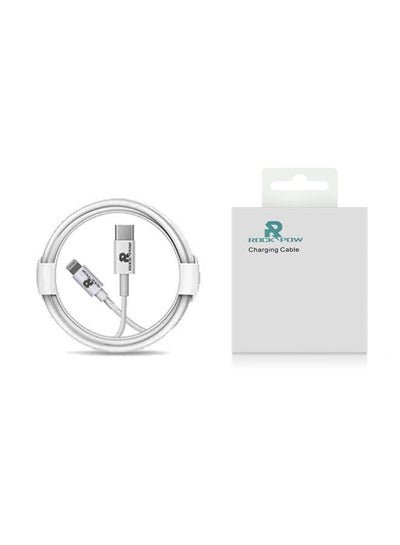 Rock Pow 20W Fast Charger  USB-C to Lightning Cable (Apple MFi Certified) 1 m White