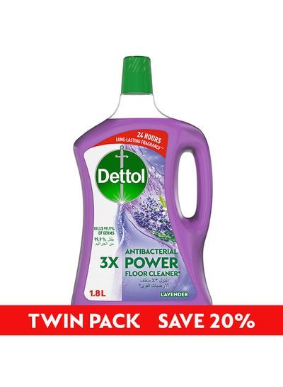 Dettol Lavender Antibacterial Power Floor Cleaner Pack Of 2 1.8L