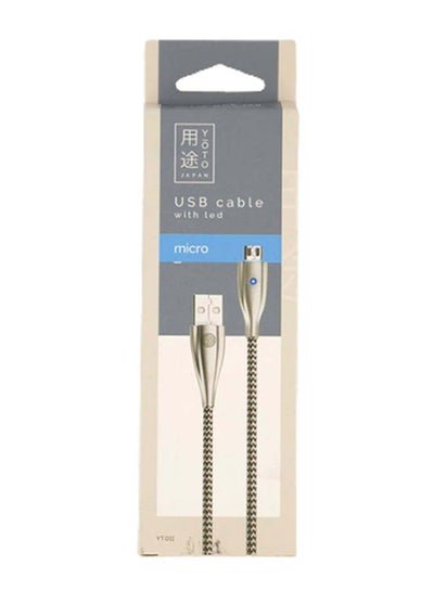 YOTO LED Micro USB Data Sync And Charging Cable Silver/Black