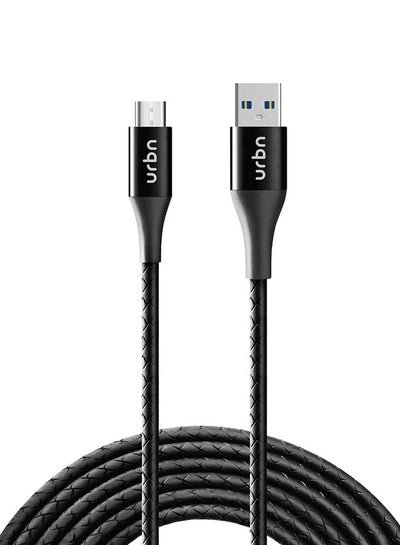 urbn Fast Charging Data and Sync Cable Extra Tough Quick Charge  Compatible Black