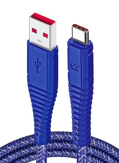 Moxedo Velox Nylon USB-A To USB-C Fast Charge & Data Sync  Braided Cable 1.2m Blue