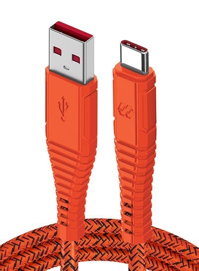 Moxedo Velox Nylon USB-A To USB-C Fast Charge & Data Sync Cable Braided 1.2m Orange