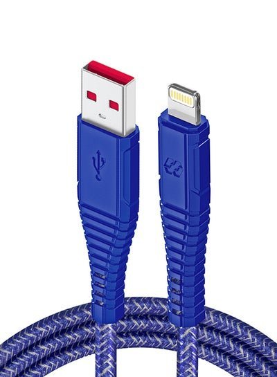 Moxedo Velox Nylon USB-A To Lightning Fast Charge & Data Sync Braided Cable 1.2m Blue