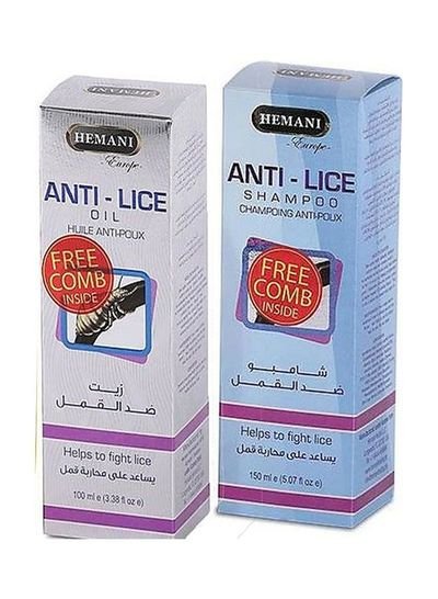 HEMANI Pack Of 2 Anti Lice Shampoo And Oil 250ml