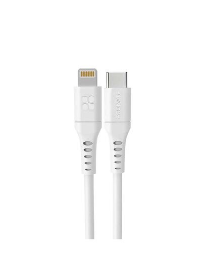 PROMATE iPhone14 Type-C to Lightning Cable for iPhone 13, Ultra-Fast Charging 3A USB-C to Lightning Sync Charge Cord with 20W Power Delivery and Anti-Tangle 1.2m Soft Silicone Cable for iPhone, iPad, iPod, AirPods, PowerLink-120 White