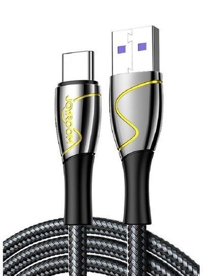 Joyroom 3A Fast Nylon Braided USB To Type C Data Cable 2m Black