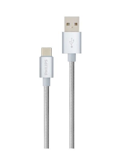 PHILIPS USB- A to USB-C Braided Cable 1.2 meter Silver