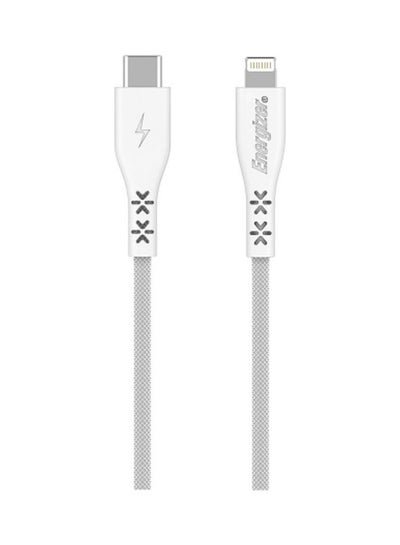 Energizer Ultimate Lifetime Warranty Type-C to Lightning Charging Cable for iPhone, 1.2m, White
