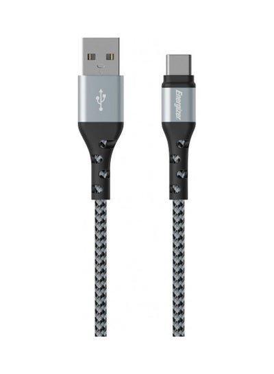 Energizer Ultimate Metal Braided Type-C Cable, 2m, Silver