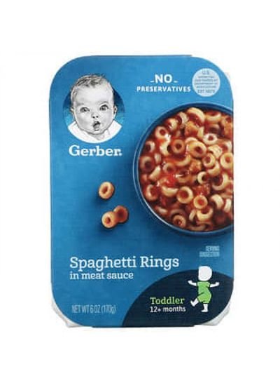 Gerber Gerber, Spaghetti Rings in Meat Sauce, 12+ Months, 6 oz (170 g)