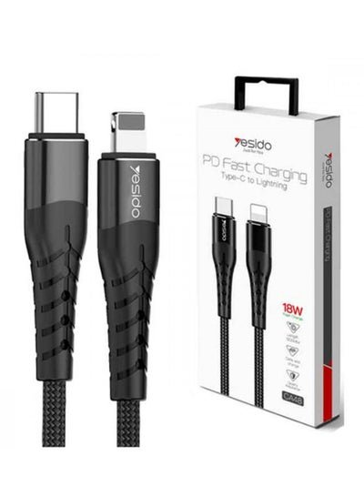 Yesido CA48 PD Fast Charging Type-C To Lightning Cable Black