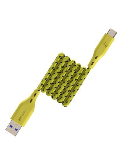 Remson USB-A to Type-C Remson Rapid-Link Nylon Braided Cable Fast Charge & Data Sync 1.2 Meters Yellow