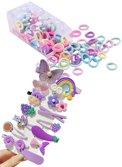 ZCM-HAPPY 114 Piece Sets Various Hair Clips Hair Band Hair Rings for Children Girls Toddlers