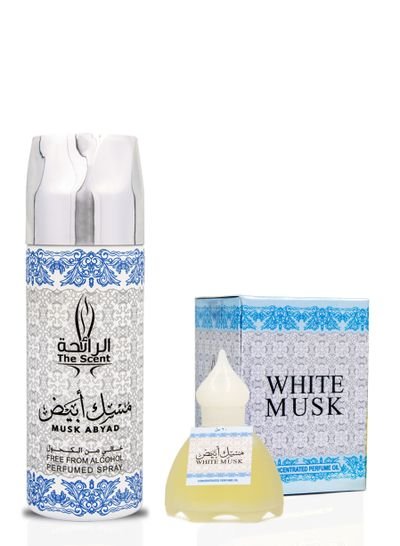The Scent The Scent Musk Abyad 200ml Perfumed Body Spray and 20ml Roll on Set