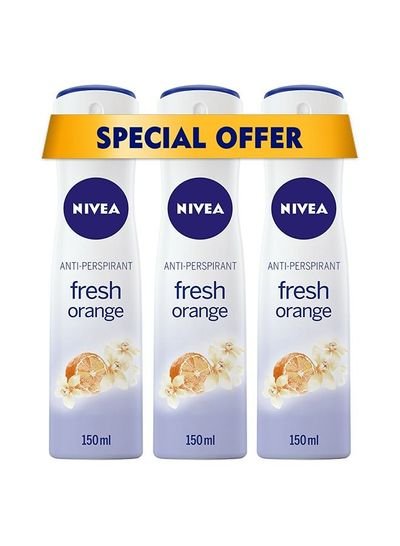 NIVEA NIVEA Fresh Orange, Antiperspirant for Women, Spray 3x150ml