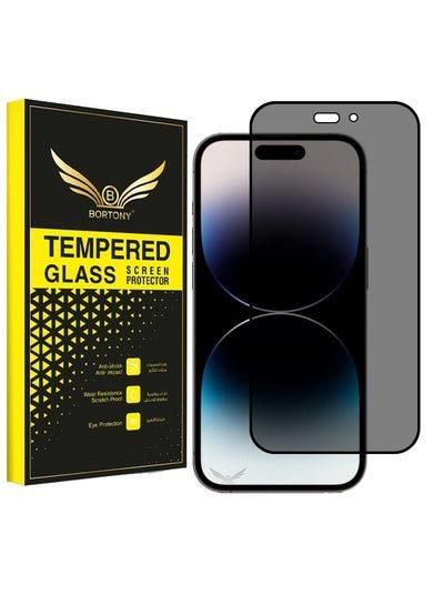 BORTONY iPhone 14 Pro Max Privacy Screen Protector 9H Anti Spy Dark Film Guard Case Friendly Bubble Free Tempered Glass for Apple iPhone 14 Pro Max 6.7 Inch 2022
