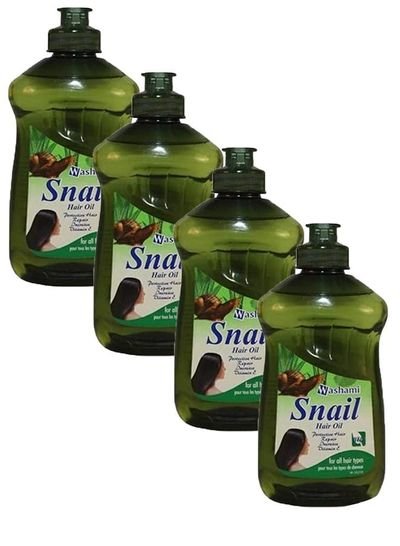 WASHAMI Pack of 4 Snail Hair Oil
