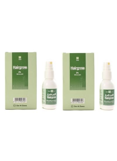 Dar Al Dawa Hairgrow 2 % minoxidil 2 months supply (2 bottles x 50ML)
