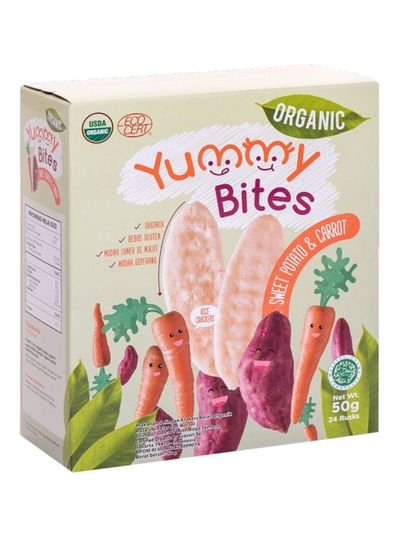 Yummy Bites Rice Cracker Carrot & Sweet Potato Flavor 50g