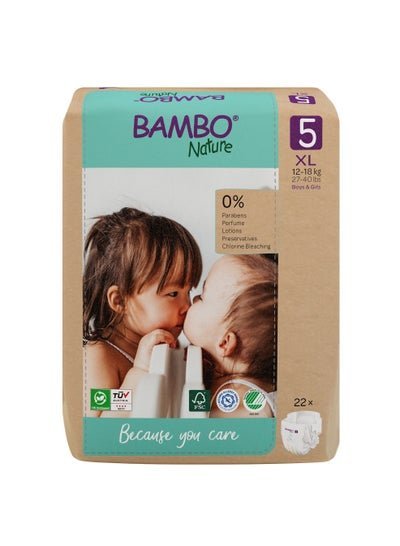 BAMBO NATURE Bambo Nature Eco-Friendly Diapers Paper Bag Size5,12To18kg (22 counts)
