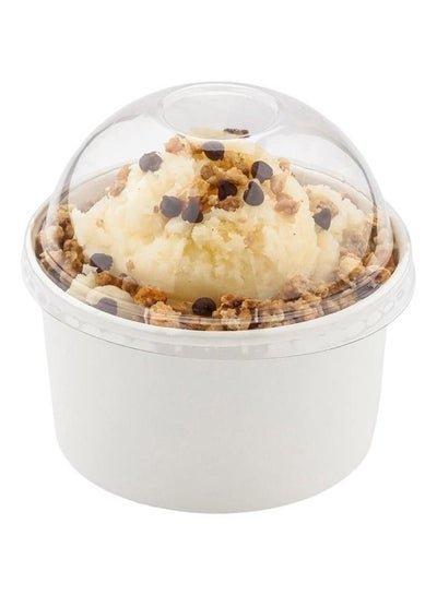 SNH PACKing Disposable Ice Cream Cups White 8 With Lid Ounce for Hot or Cold Food, Party Supplies Treat Cups for Sundae, Frozen Yogurt 50 Pieces.