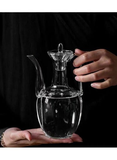 1Chase Heat Resistant Borosilicate Song Dynasty Arabic Style Glass Teapot for Tea, Coffee, Juice And For Everyday Use, 600ML
