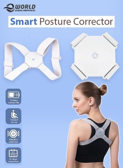 Eworld Smart Posture Corrector Belt with Intelligent Sensor Vibration Reminder Back Braces for Men Women