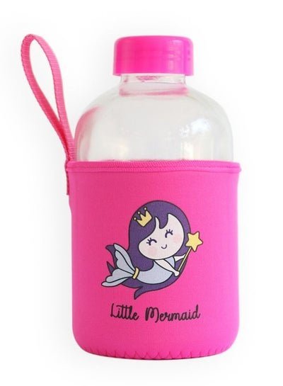 Milk & Moo Milk&Moo Little Mermaid Kids Glass Water Bottles 600 ML