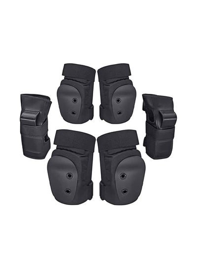 AIWANTO 6pcs  Skating Protective Gear Cycling Protective Gear Elbow Knee Pads Wrist guard Cycling Skateboard Ice Skating Roller Protector Adult and Children Black