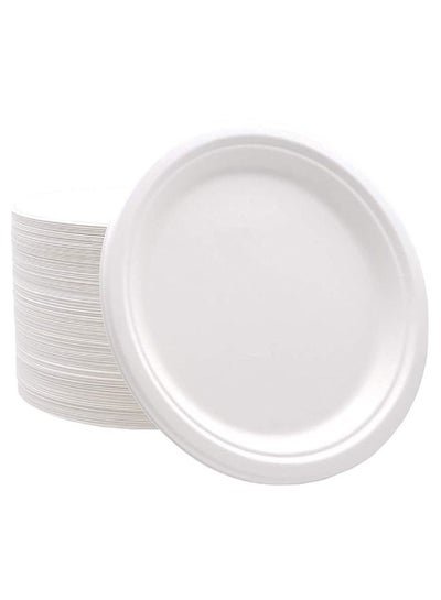 SNH PACKing Bagasse Biodegradable Plate 9 Inch Made From Sugarcane Plates 50 Pieces