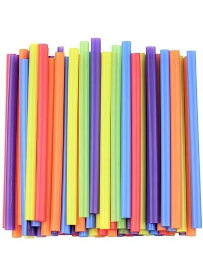 SNH PACKing Mixed Color Plastic Straw 12mm Colorful Disposable Plastic Straws Wide-mouthed Large Straw Wide Straws for Milkshake and Smoothie – Pack Of 500 Pieces.