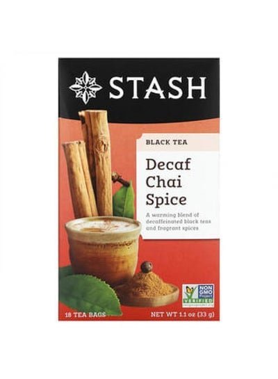 Stash Tea Stash Tea, Black Tea, Decaf Chai Spice, 18 Tea Bags, 1.1 oz (33 g)