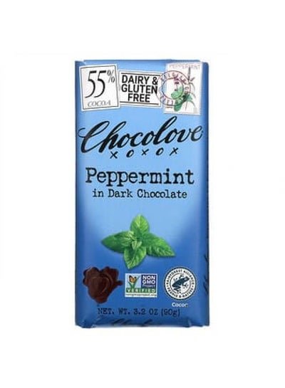 Chocolove Chocolove, Peppermint in Dark Chocolate, 55% Cocoa, 3.2 oz (90 g)